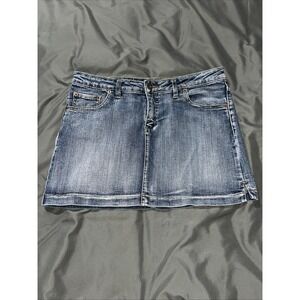 Pepe Jeans UK LONDON Short Mini Denim Skirt Size 33" Waist Front & Back Pockets